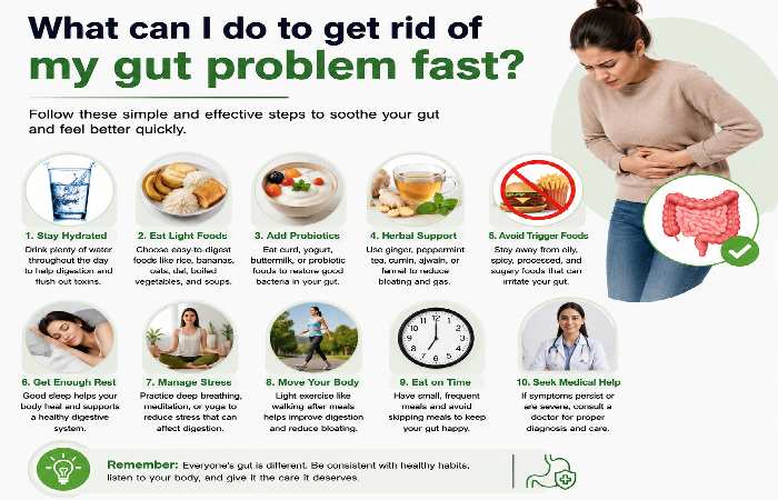 What can I do to get rid of my gut problem fast_